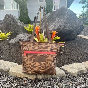 Aloha Collection Leopard Camo Day Tripper Tote Waterproof Beach Travel Bag